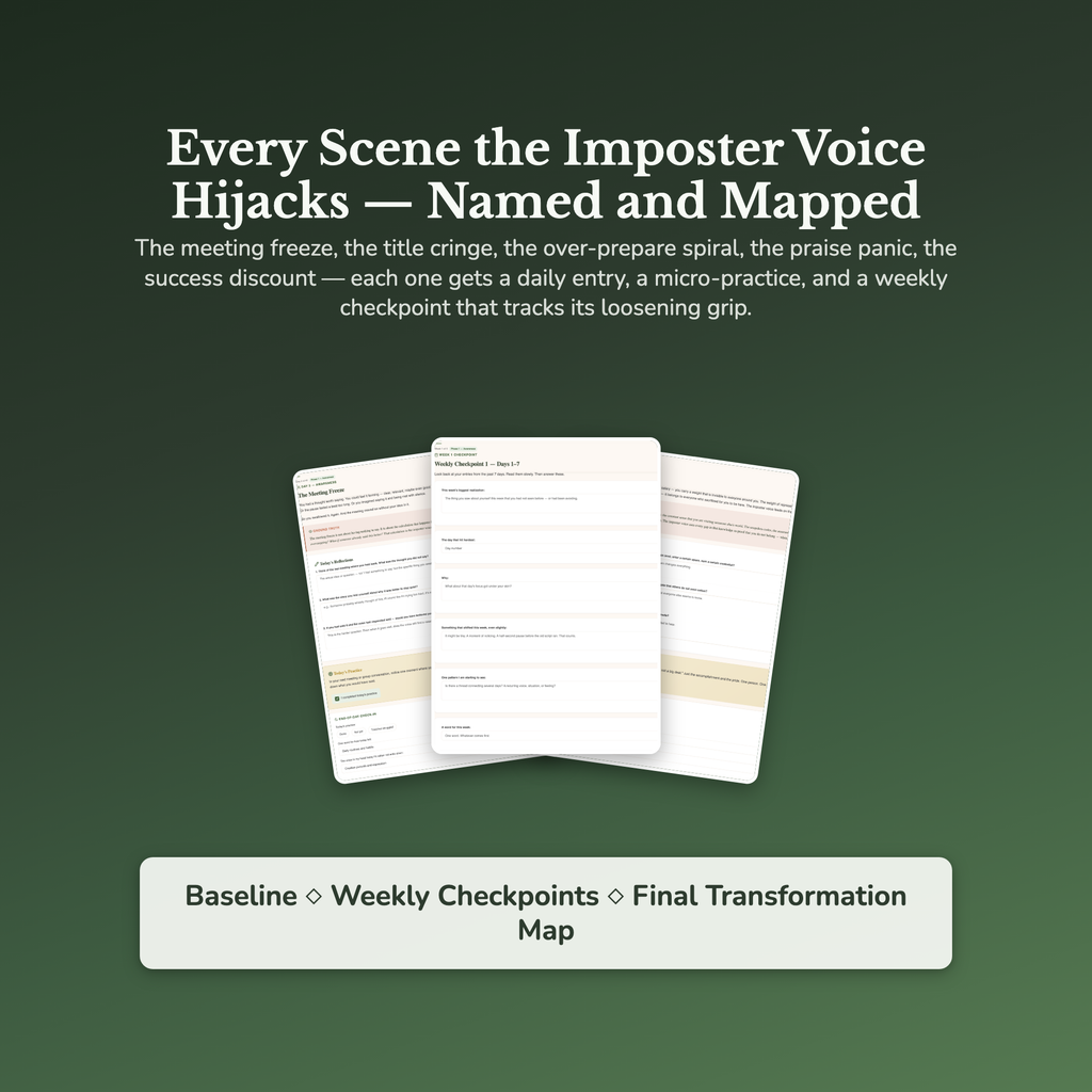Imposter Syndrome Workbook & 40-Day Guide — sample result and action plan