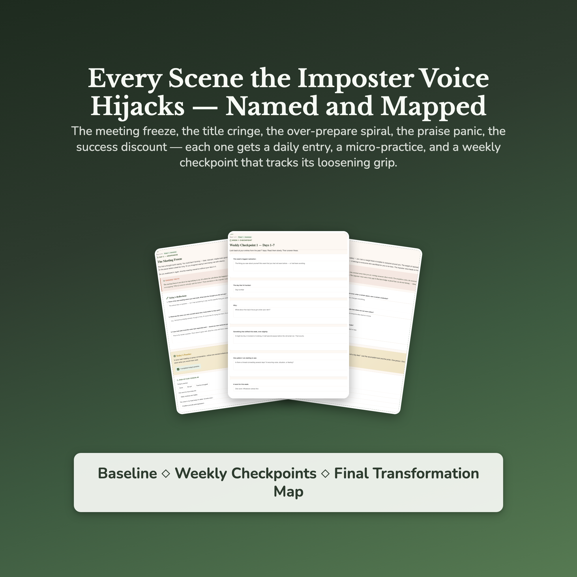 Imposter Syndrome Workbook & 40-Day Guide — sample result and action plan