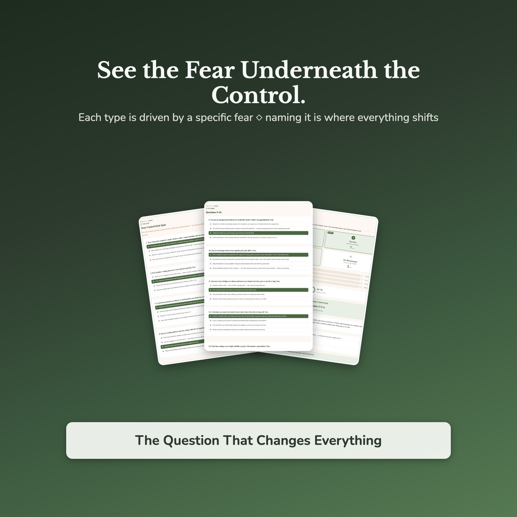 Control Style Profile — sample result and action plan