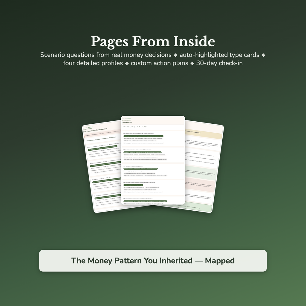 Money Pattern Profile — sample result and action plan