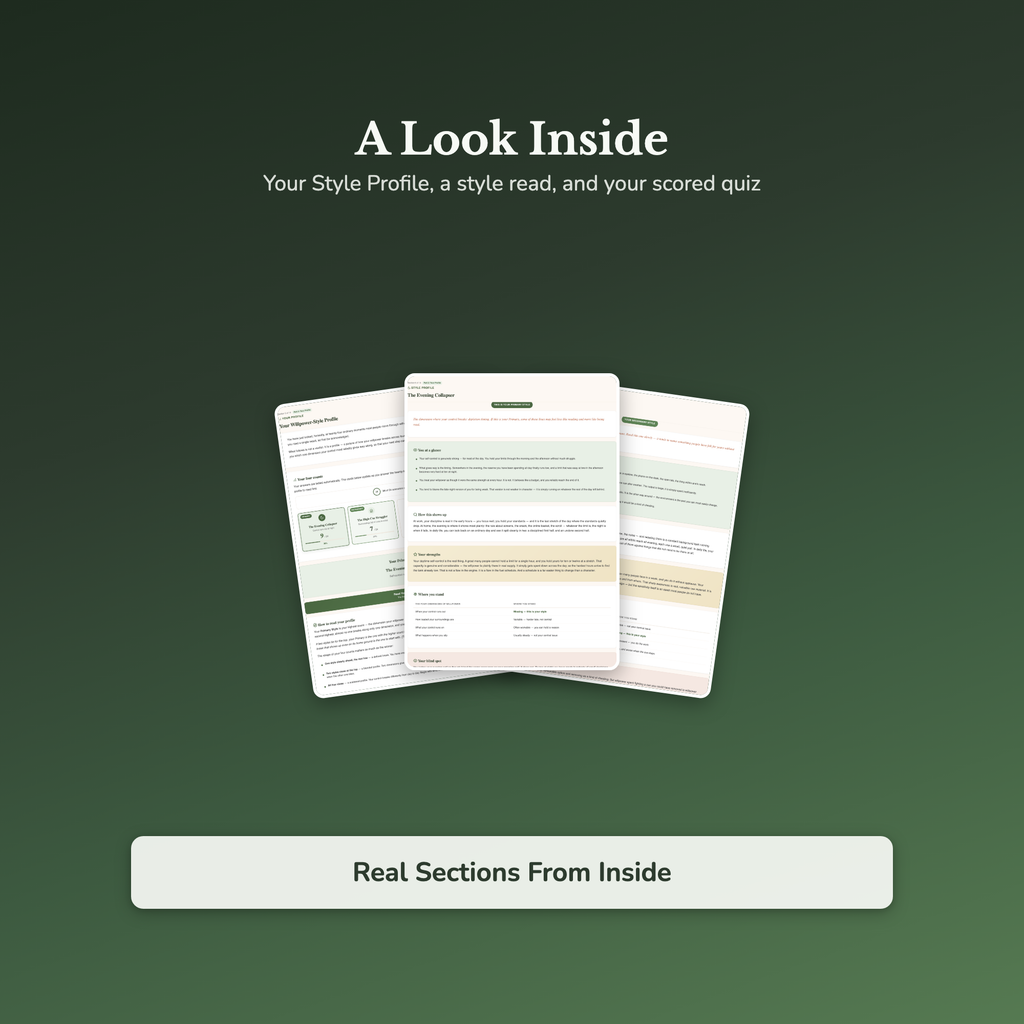 Willpower Quiz & Workbook – Why You Cave at the Same Point – Interactive Self-Assessment