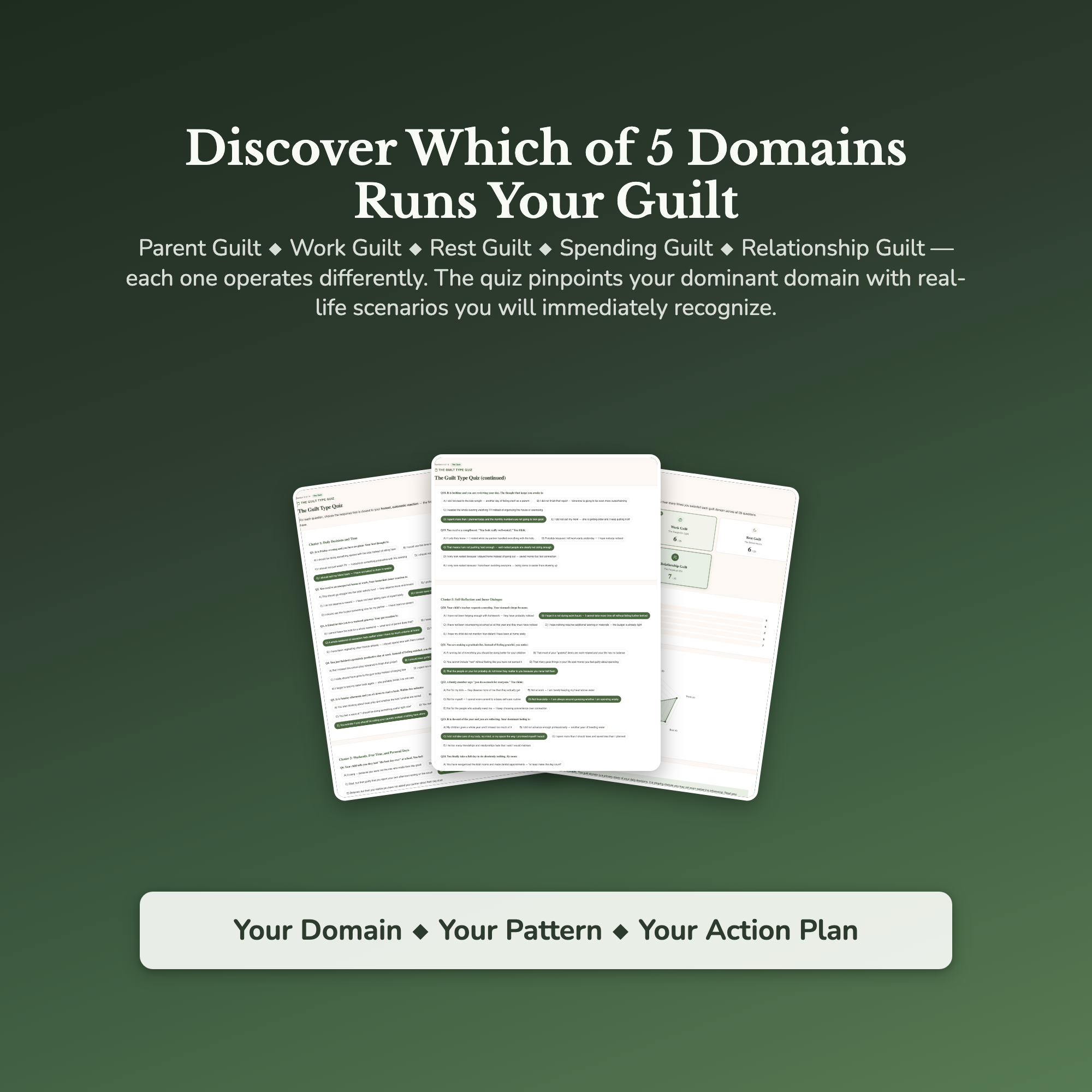Guilt Type Profile — sample result and action plan