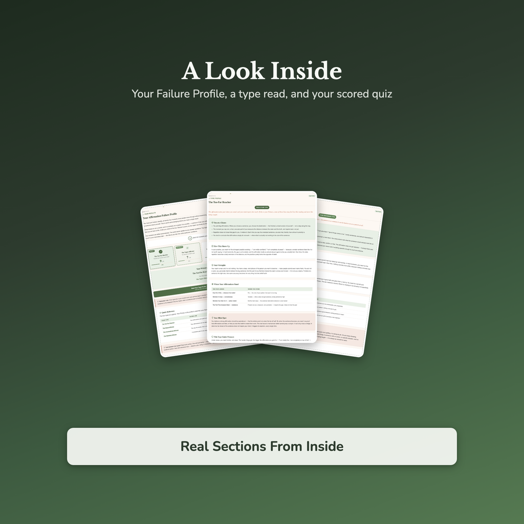 Affirmations Quiz & Workbook – Why the Words Never Stick – Interactive Self-Assessment