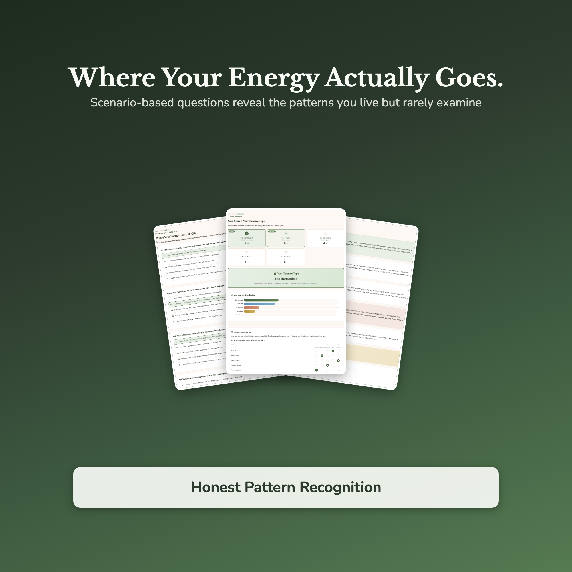 Life Balance Profile — sample result and action plan