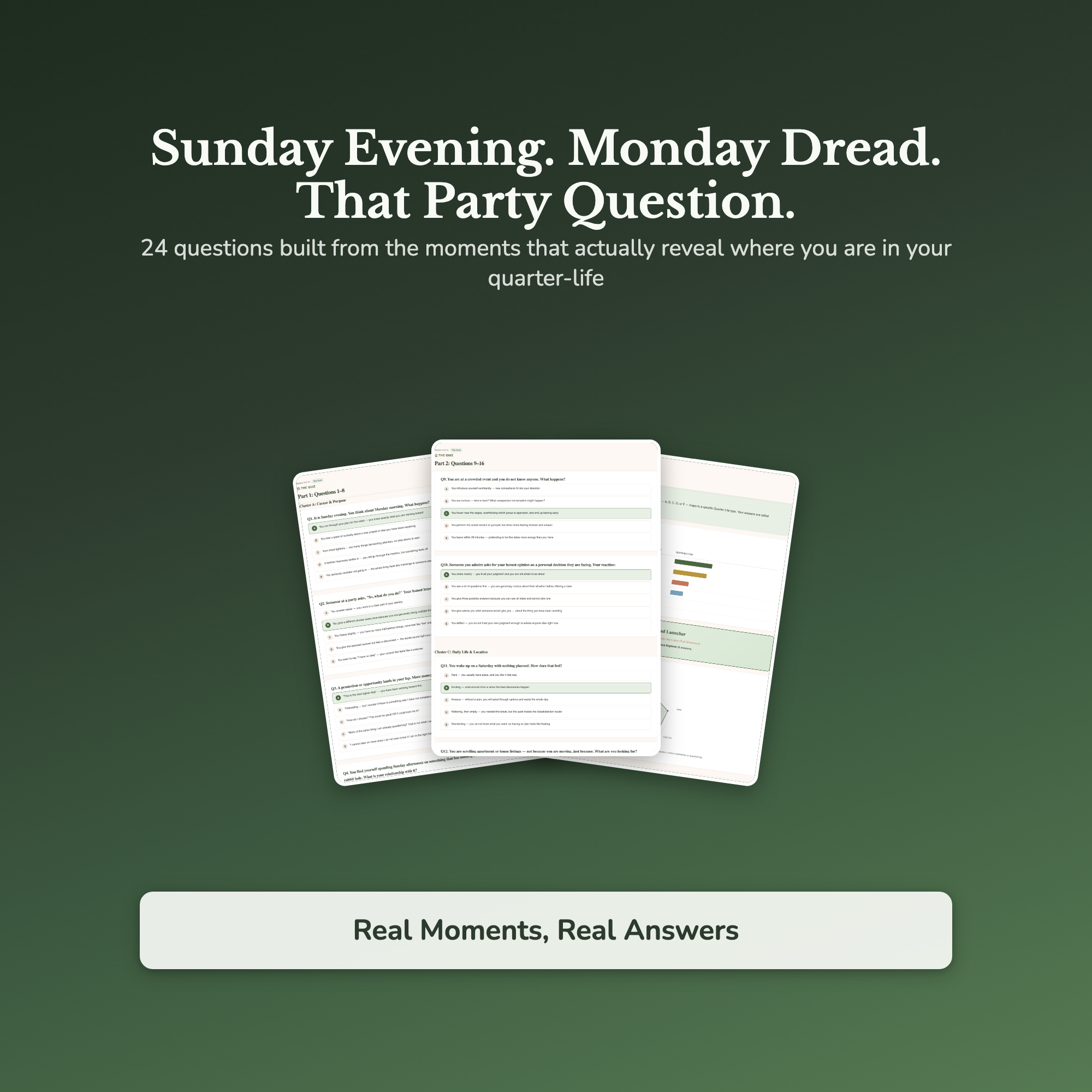 Quarter-Life Profile — sample result and action plan