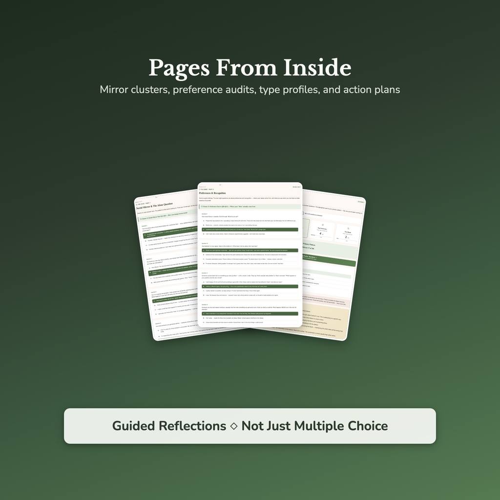 Personality Quiz — sample result and action plan