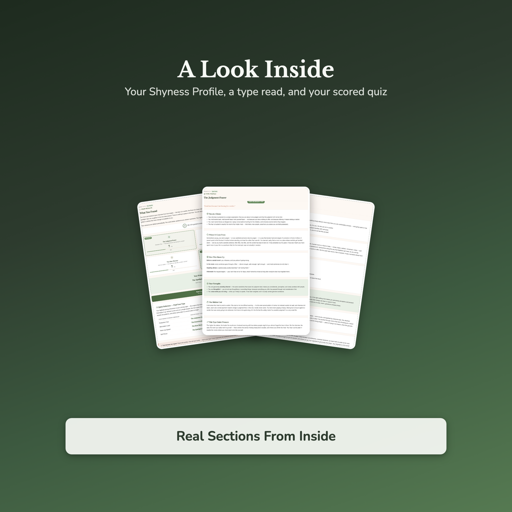 Shyness Quiz & Workbook – Why You Go Quiet Around People – Interactive Self-Assessment