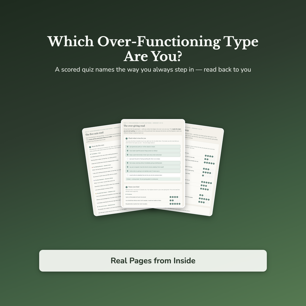 Over-Functioning Worksheets – Doing It All, Mental Load, Over-Responsibility – Interactive Worksheets Bundle