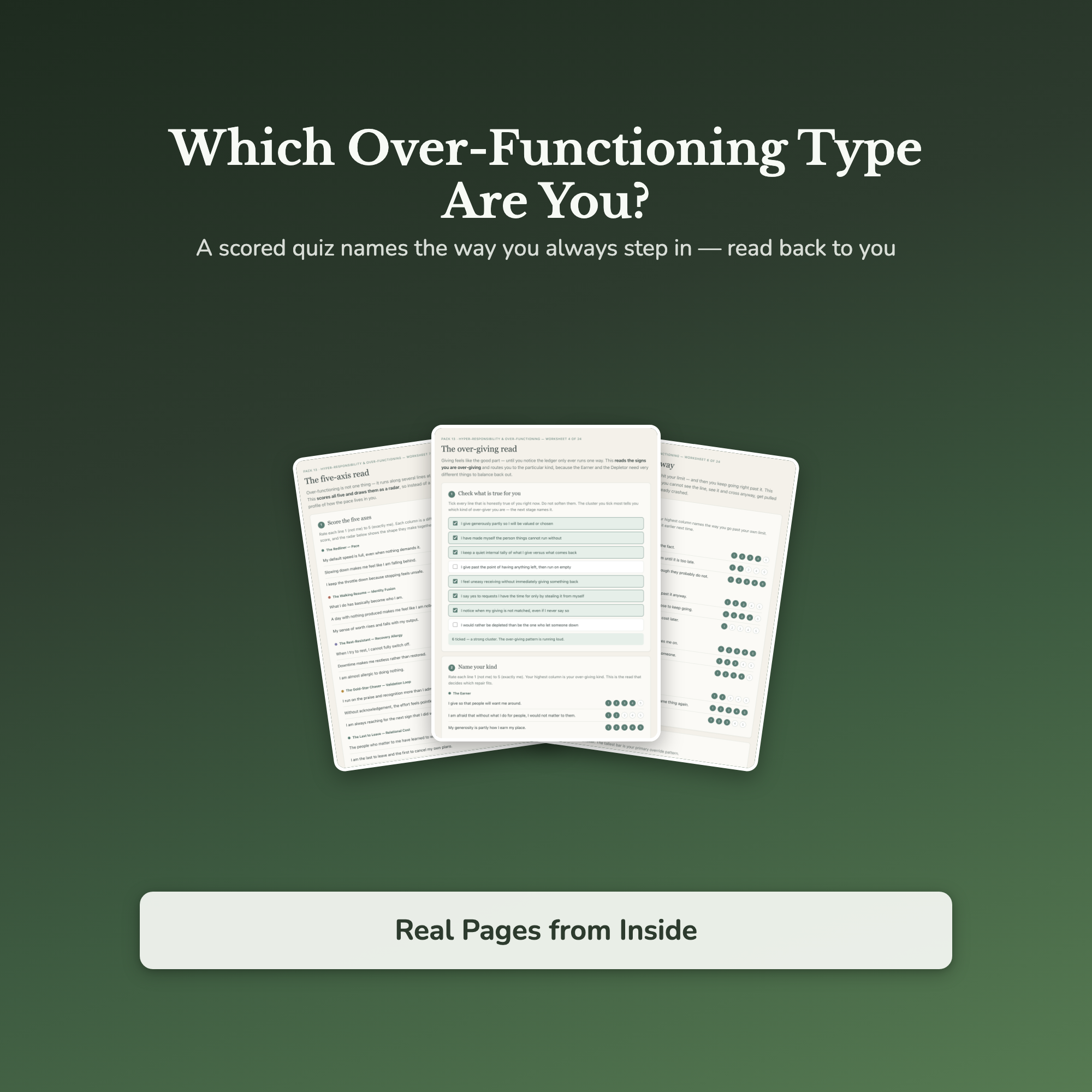 Over-Functioning Worksheets – Doing It All, Mental Load, Over-Responsibility – Interactive Worksheets Bundle