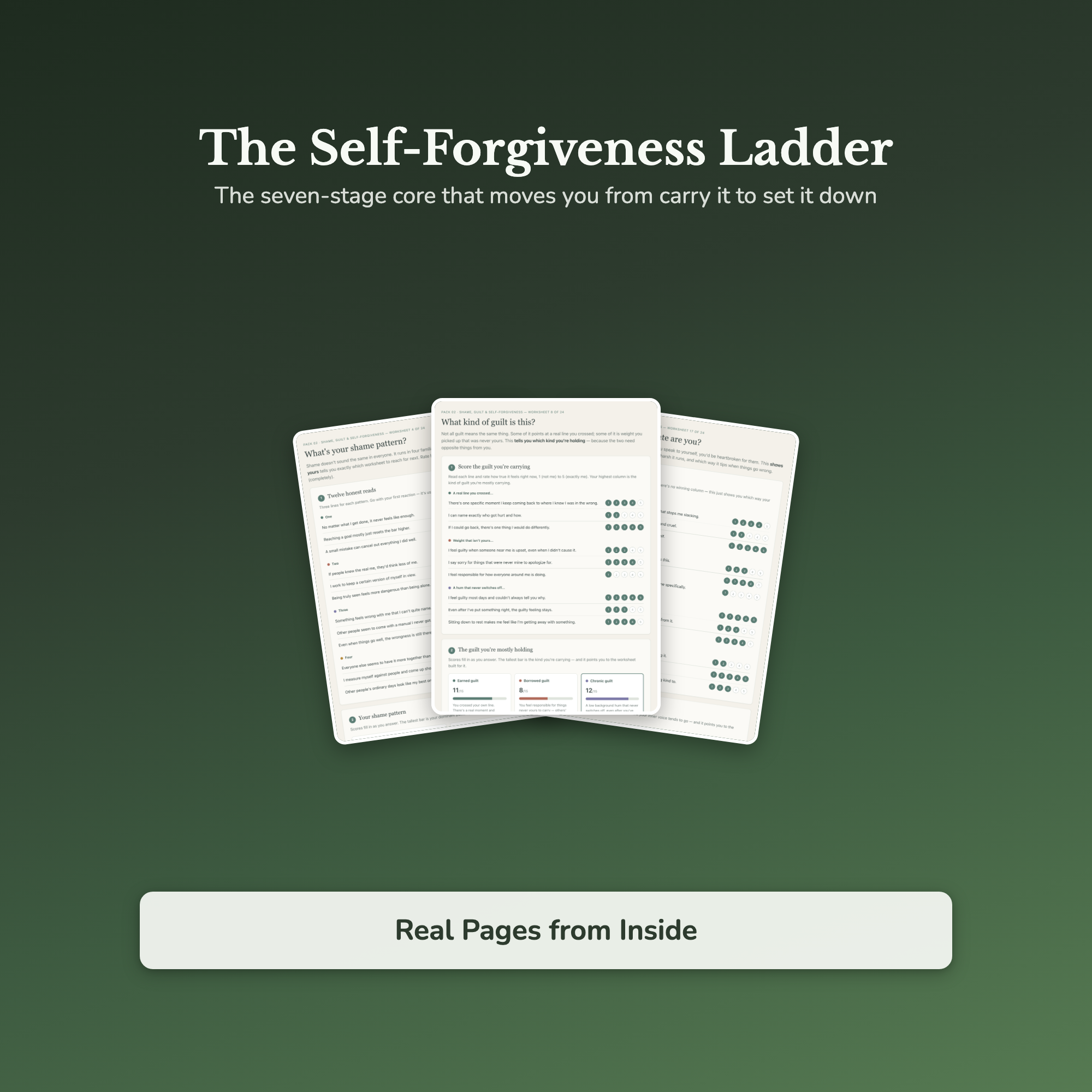 Self-Forgiveness Worksheets – Let Go of Guilt, Shame, Regret & Self-Blame – Interactive Worksheets Bundle