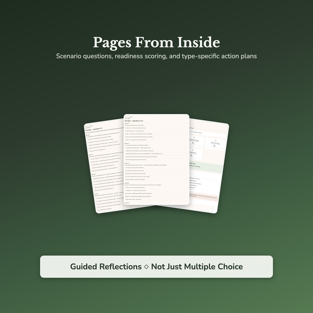 Second Chapter Readiness Profile — sample result and action plan
