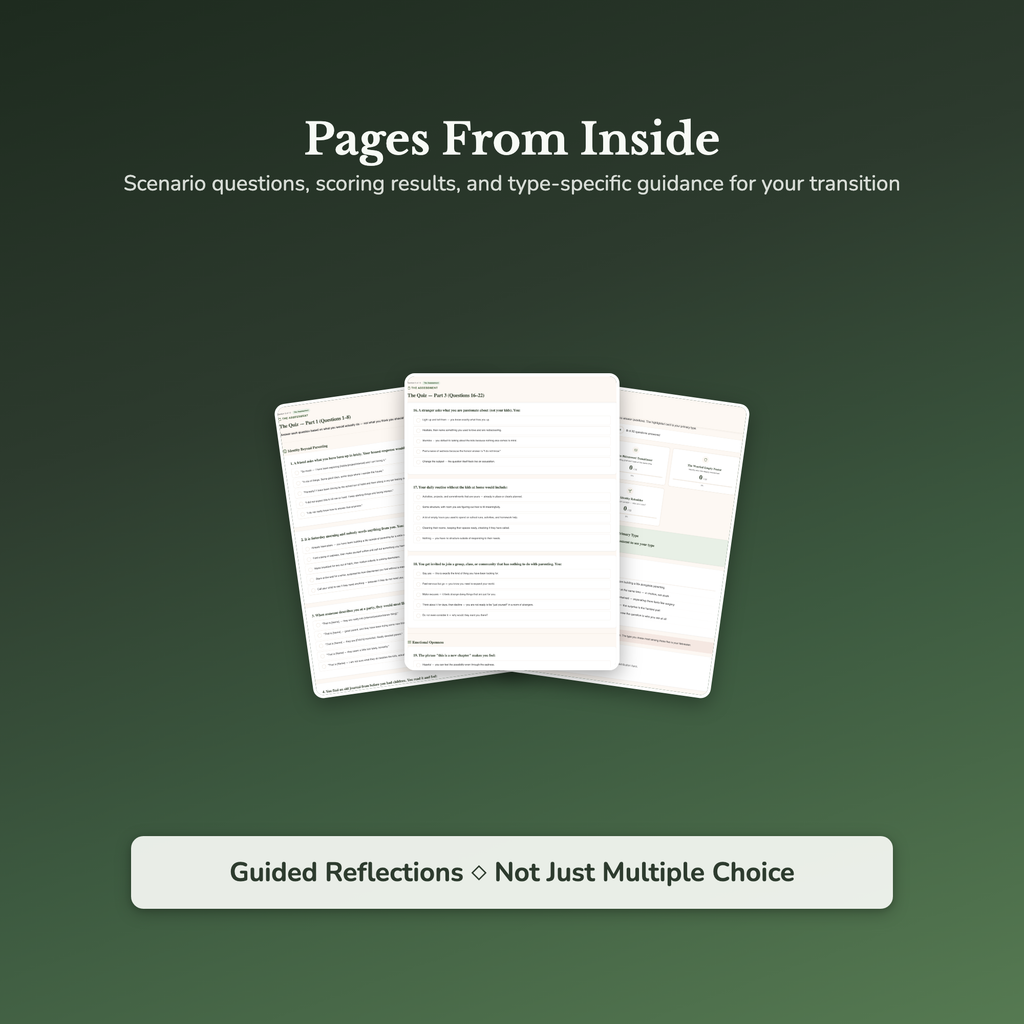 Empty Nest Readiness Profile — sample result and action plan