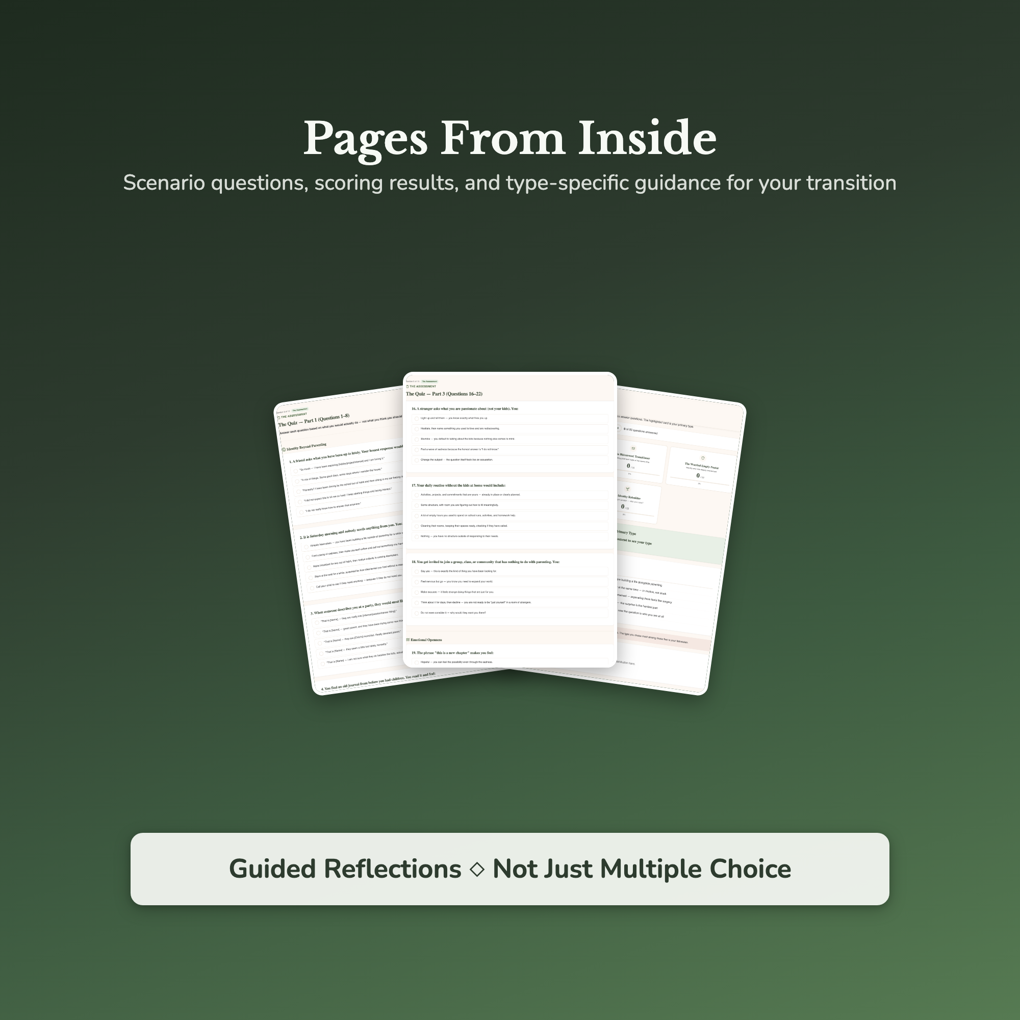 Empty Nest Readiness Profile — sample result and action plan