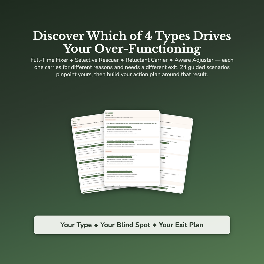 Over-Functioning Profile — sample result and action plan