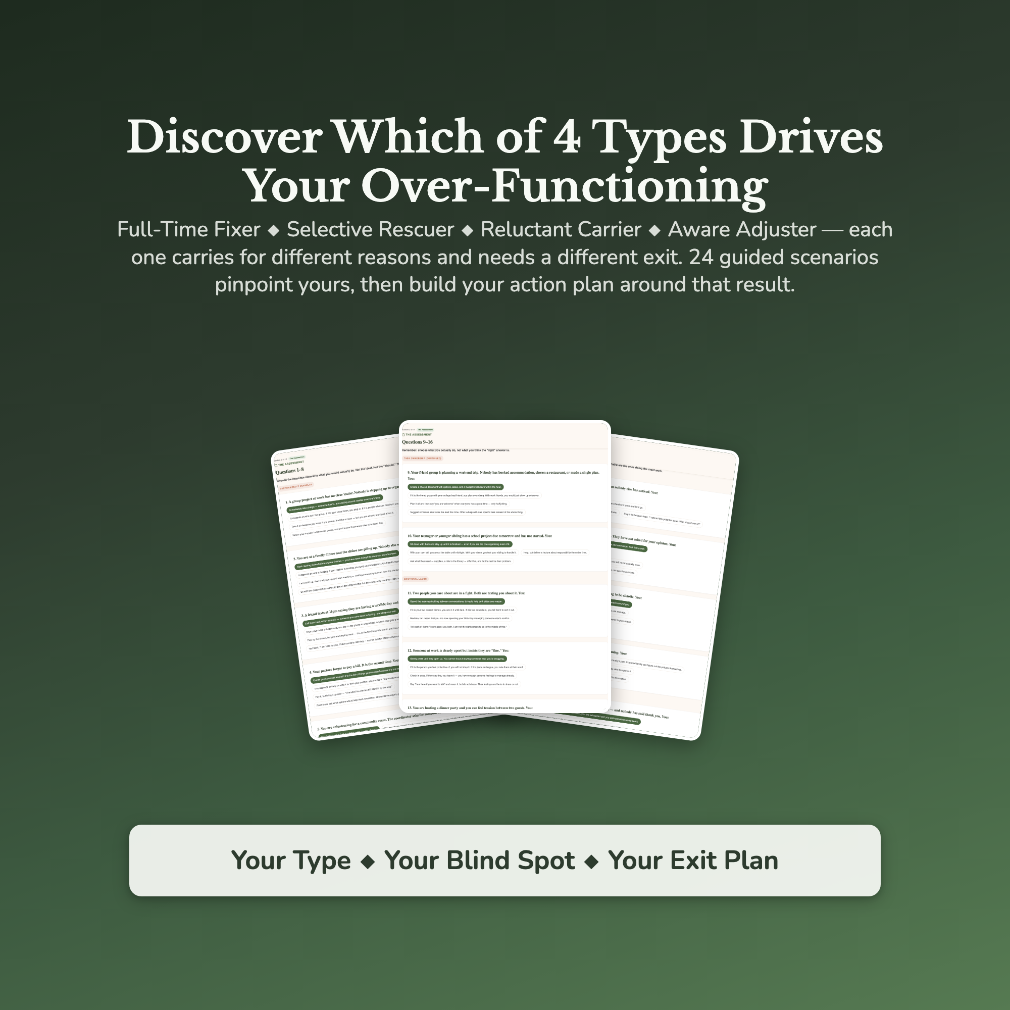 Over-Functioning Profile | 5 Profiles + Strategy Guide | Self-Scoring Profile Tool