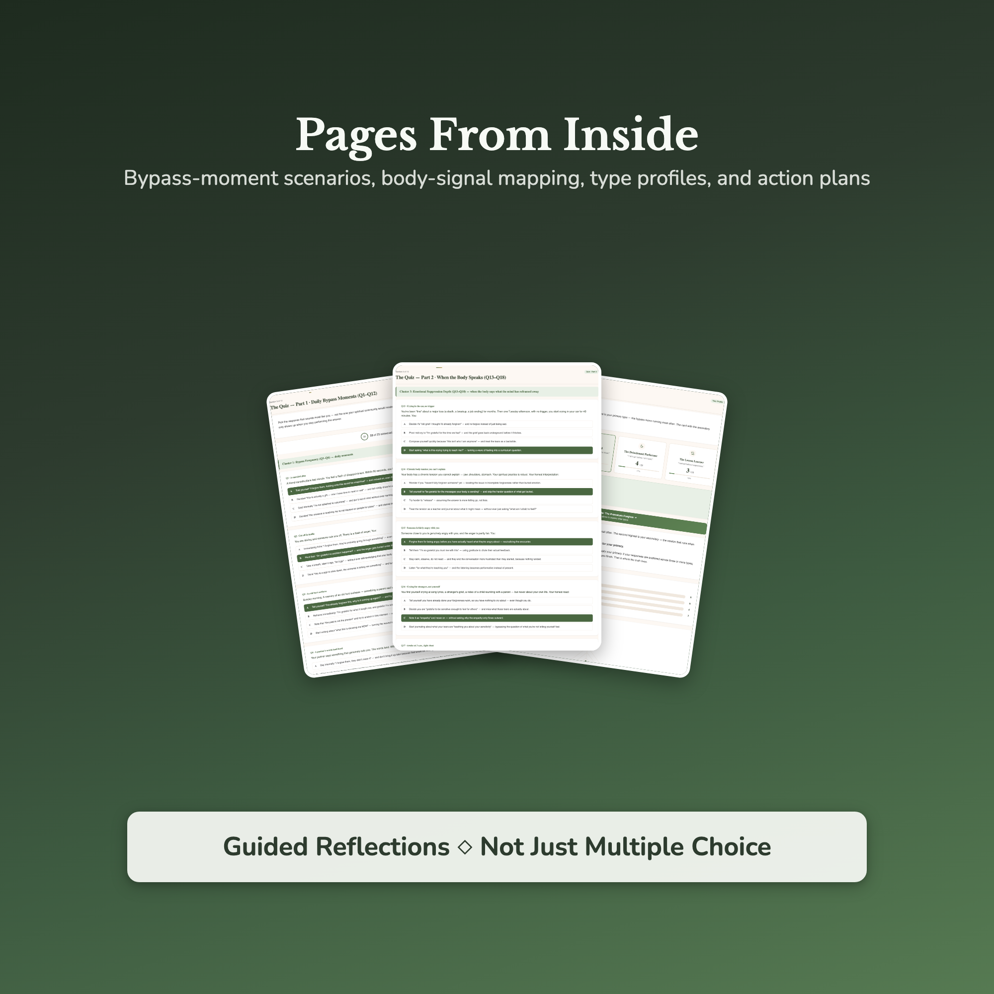 Shadow Work Quiz — sample result and action plan