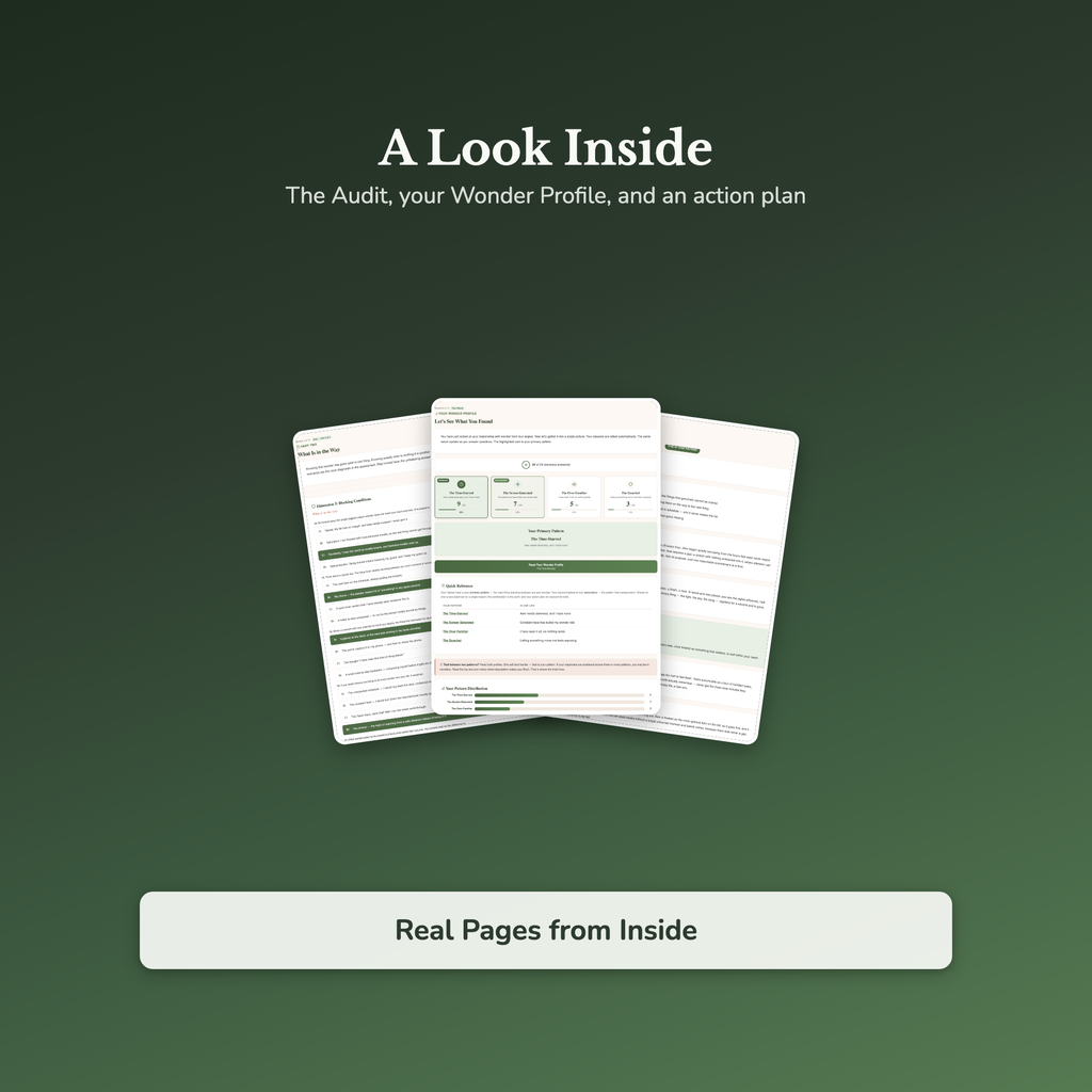 Wonder Quiz & Workbook – When Did You Last Feel Awe? – Interactive Self-Assessment
