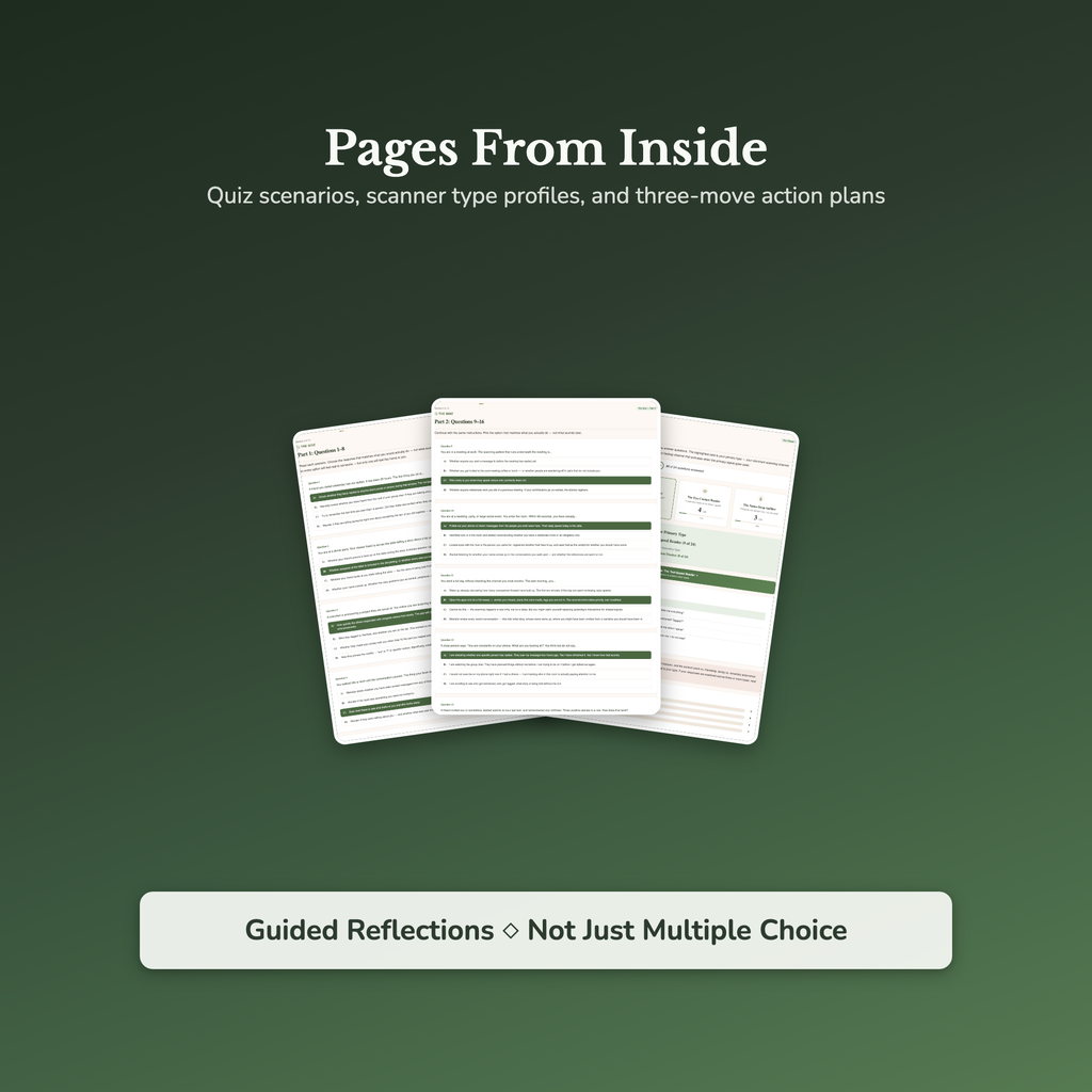 Overthinking Quiz — sample result and action plan