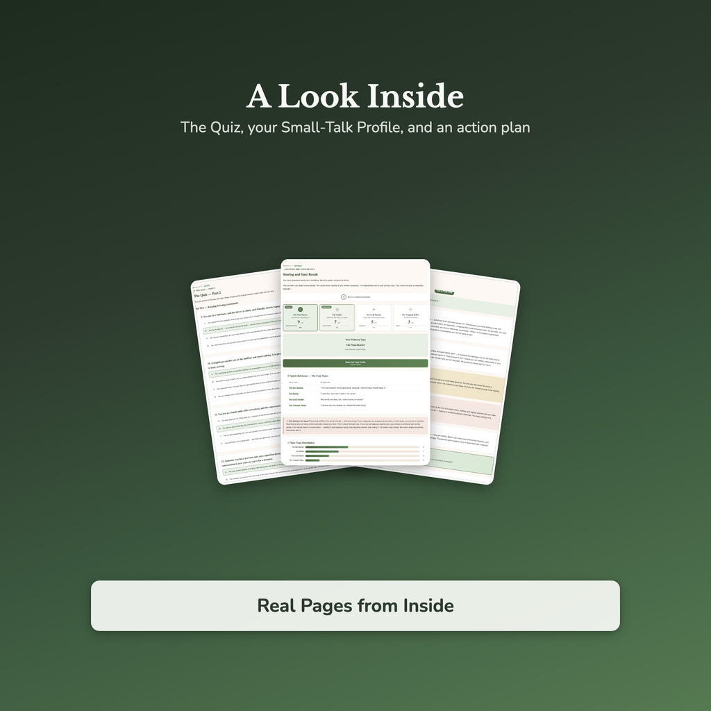 Small Talk Quiz & Workbook – Why Is It So Hard For You? – Interactive Self-Assessment