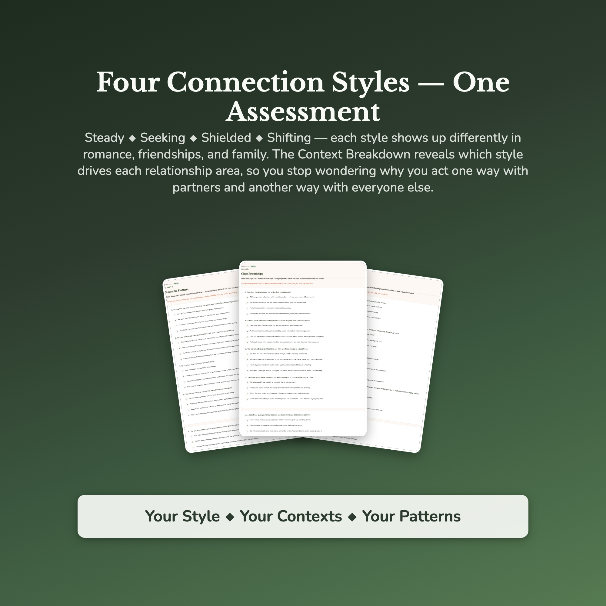 Connection Style Profile — sample result and action plan