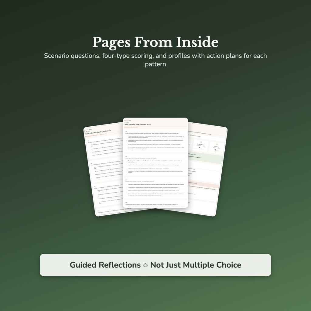 Relationship Pattern Profile — sample result and action plan