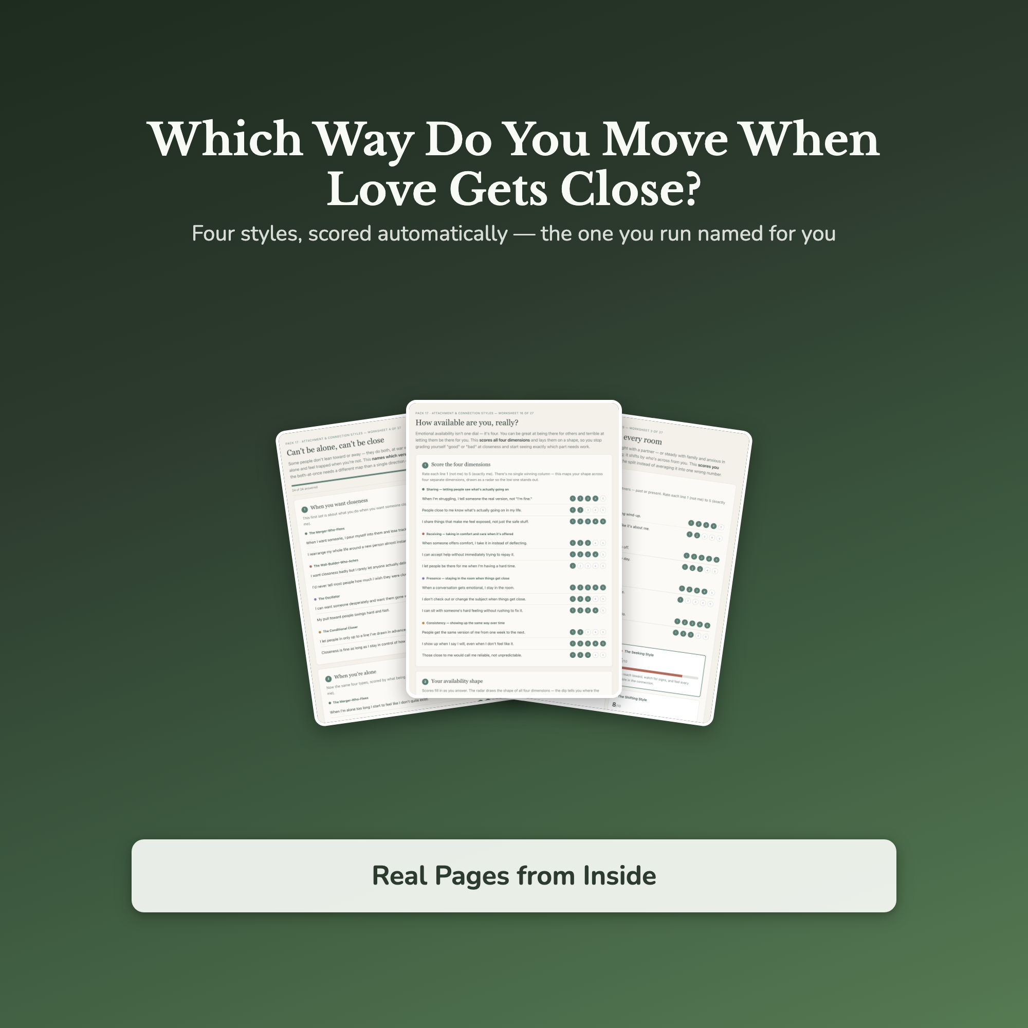 Attachment Style Worksheets – Anxious & Avoidant, Fear of Closeness, Intimacy – Interactive Worksheets Bundle