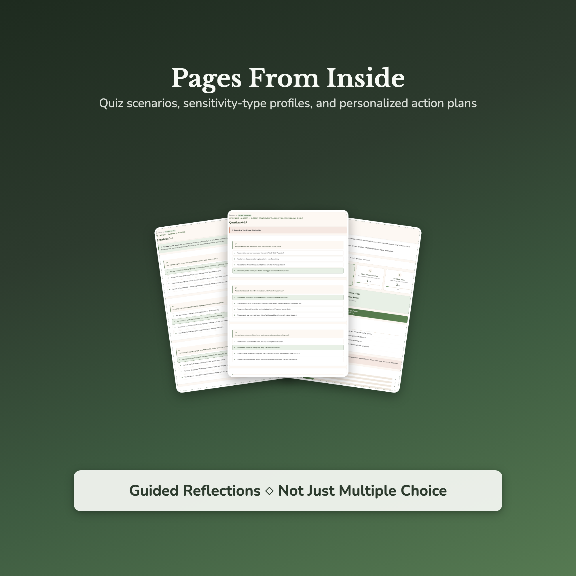 Emotional Regulation Quiz — sample result and action plan