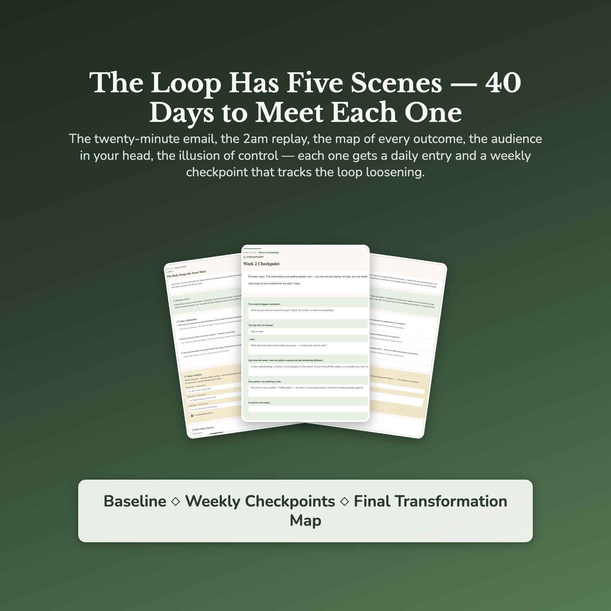 Overthinking Workbook & 40-Day Guide — sample result and action plan