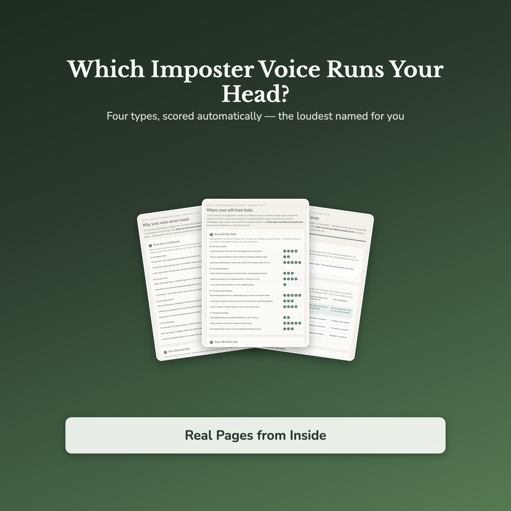 Imposter Syndrome Worksheets – Self-Doubt, Feeling Like a Fraud, Not Good Enough – Interactive Worksheets Bundle