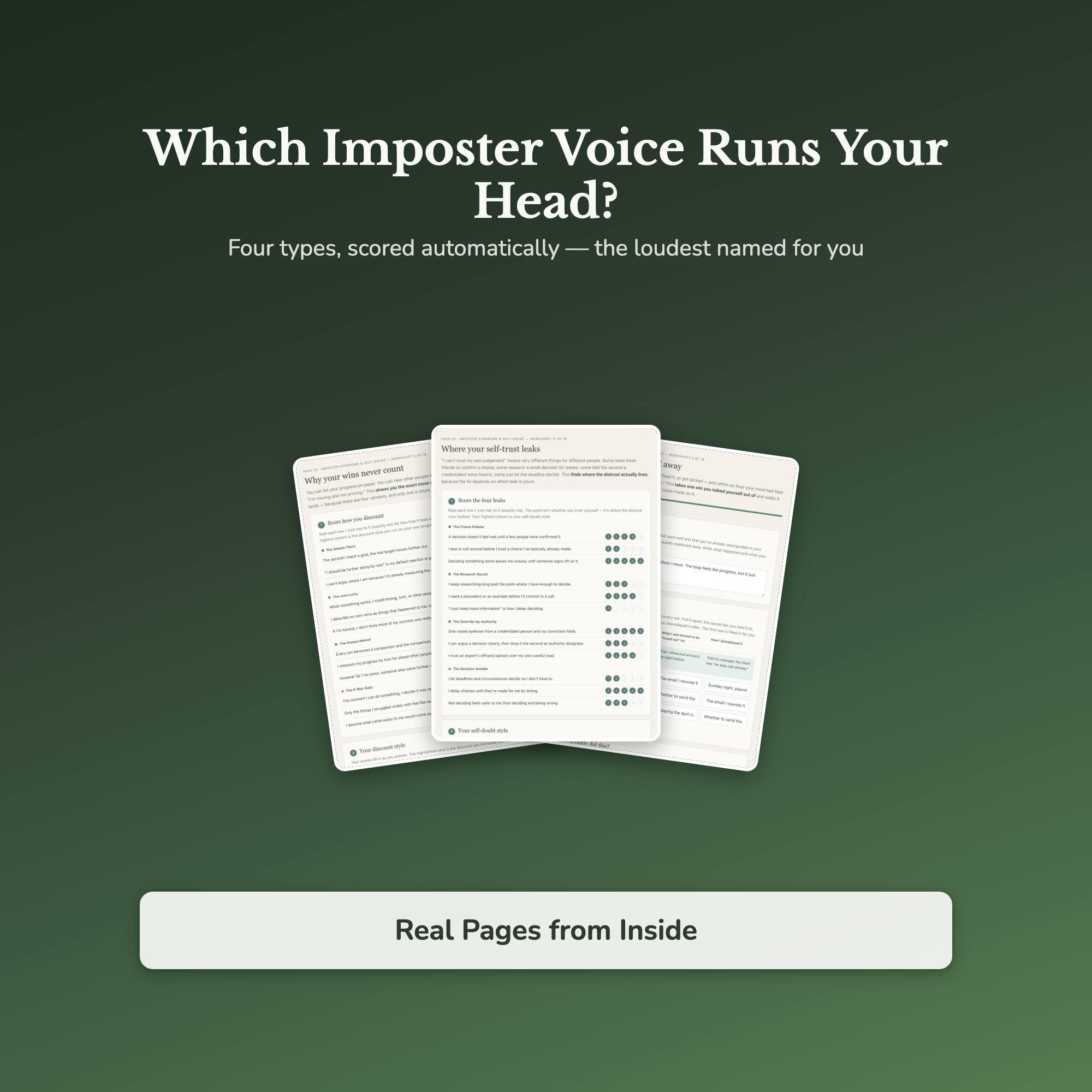 Imposter Syndrome Worksheets – Self-Doubt, Feeling Like a Fraud, Not Good Enough – Interactive Worksheets Bundle