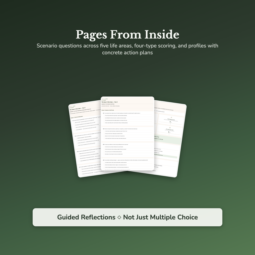 Inner Critic Profile — sample result and action plan