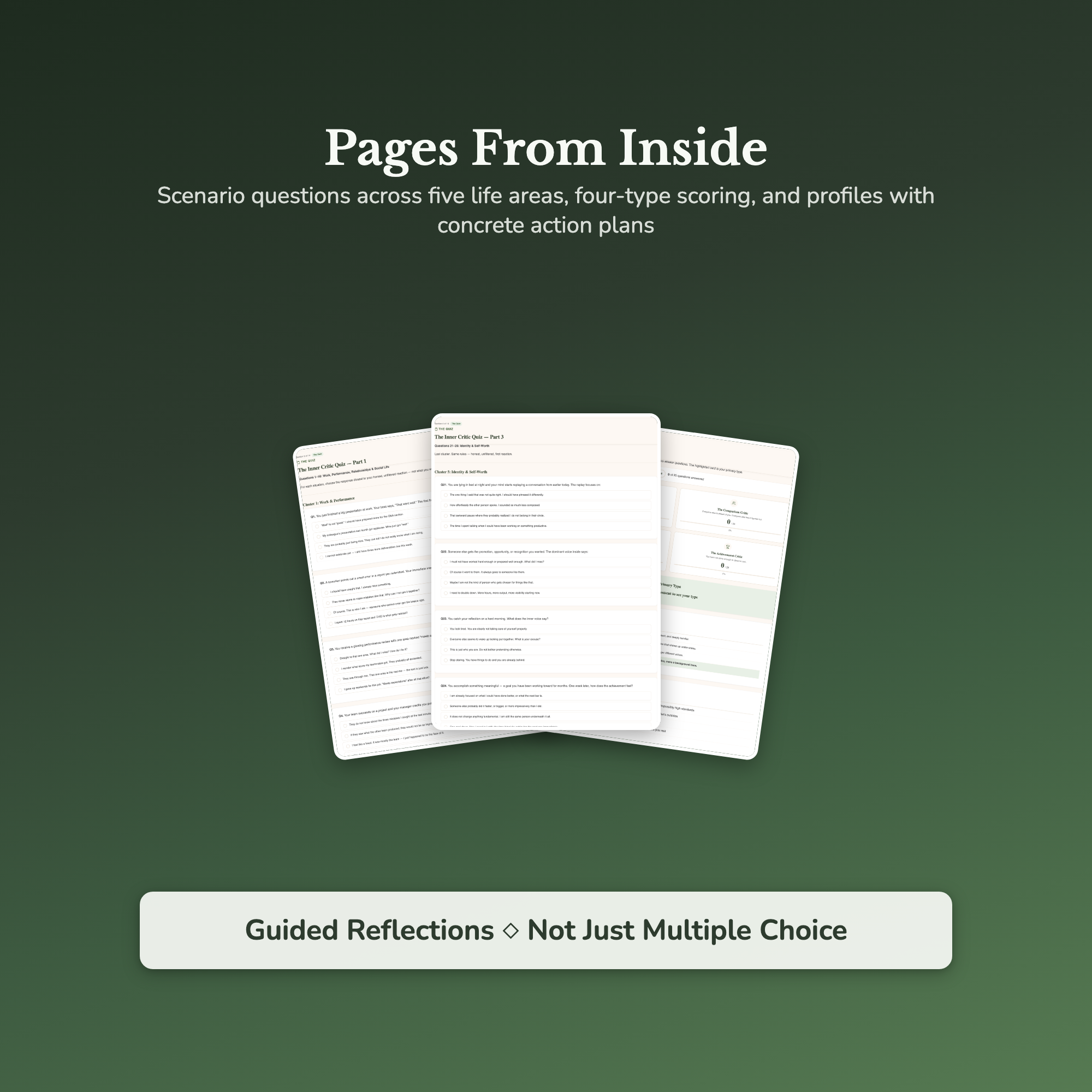 Inner Critic Profile — sample result and action plan