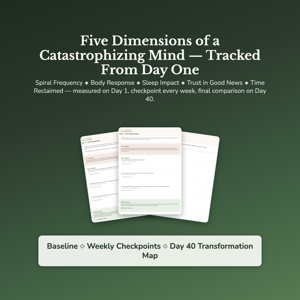 Catastrophizing Workbook & 40-Day Guide — sample result and action plan