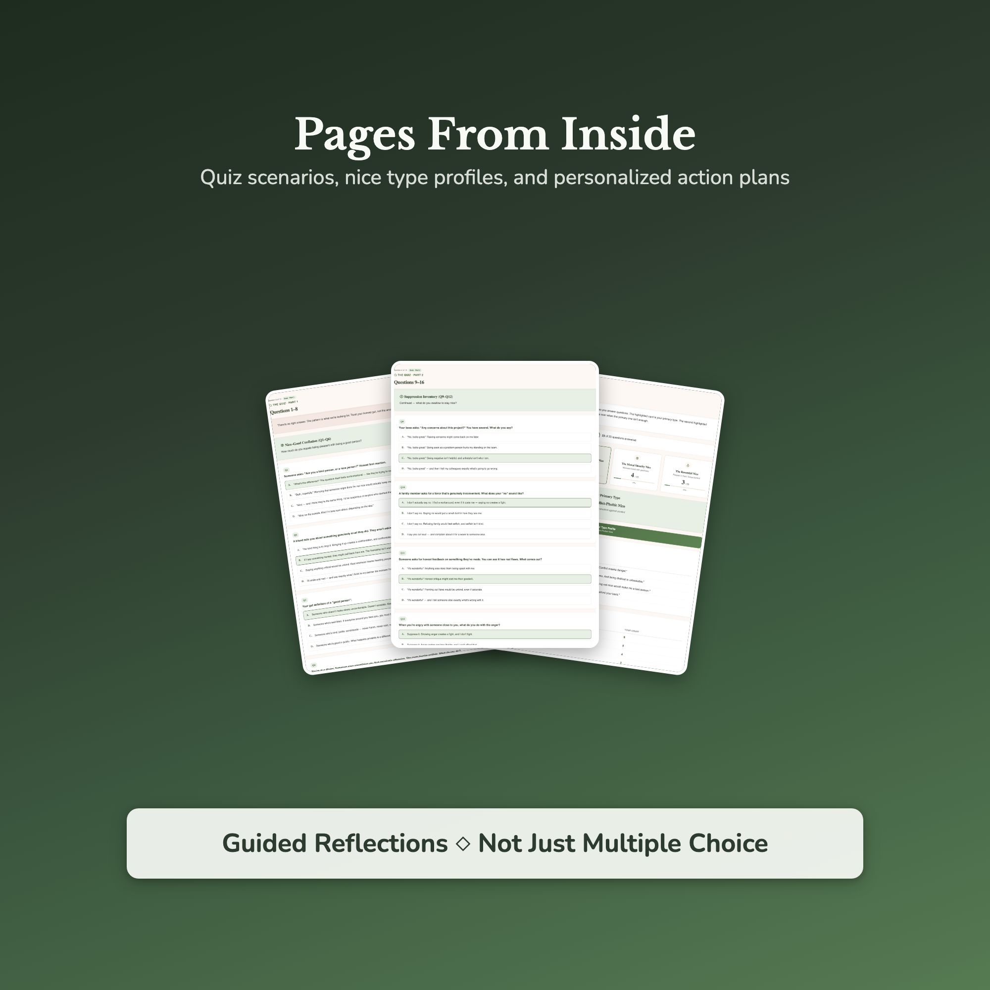 People Pleasing Quiz — sample result and action plan
