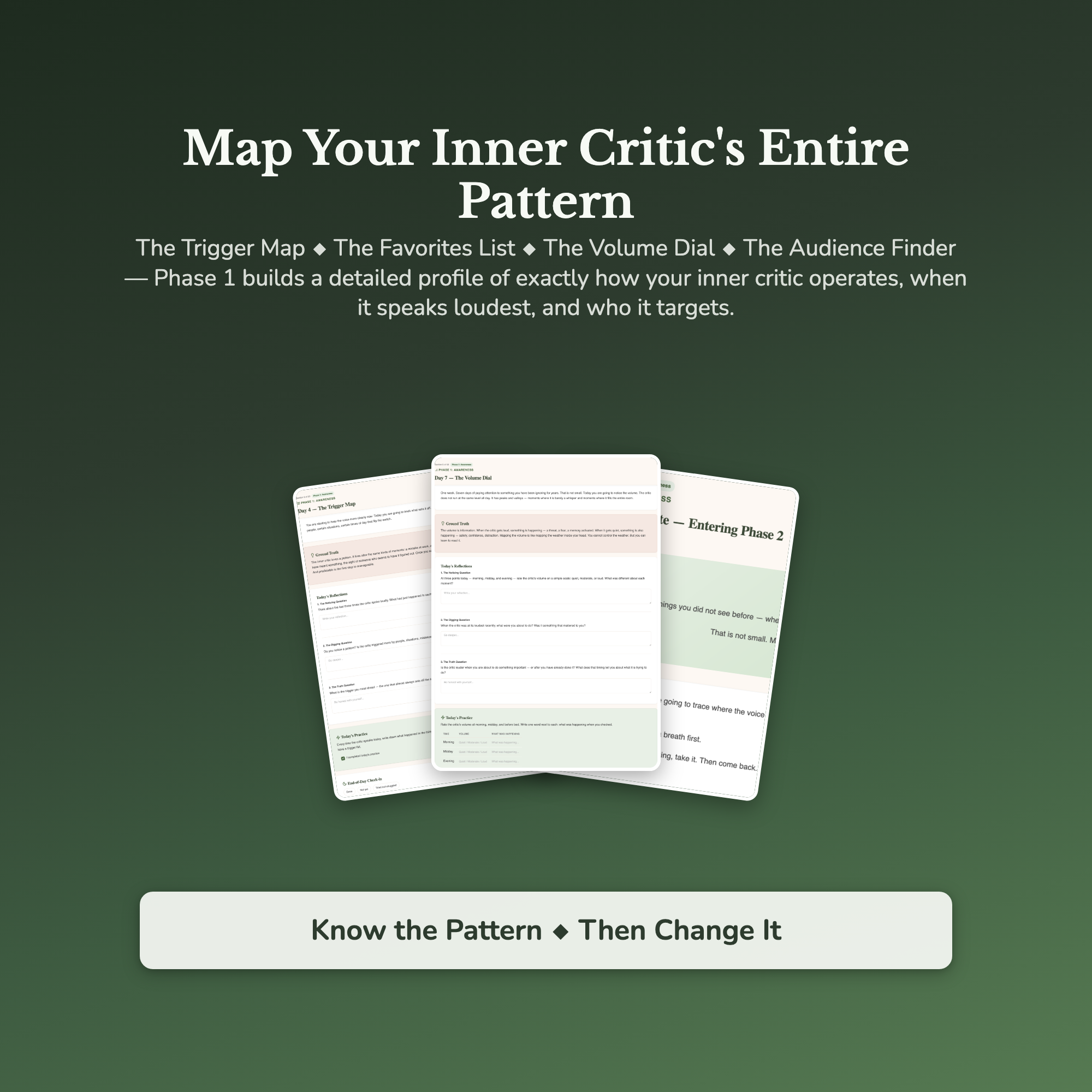 Quiet Your Inner Critic — sample result and action plan