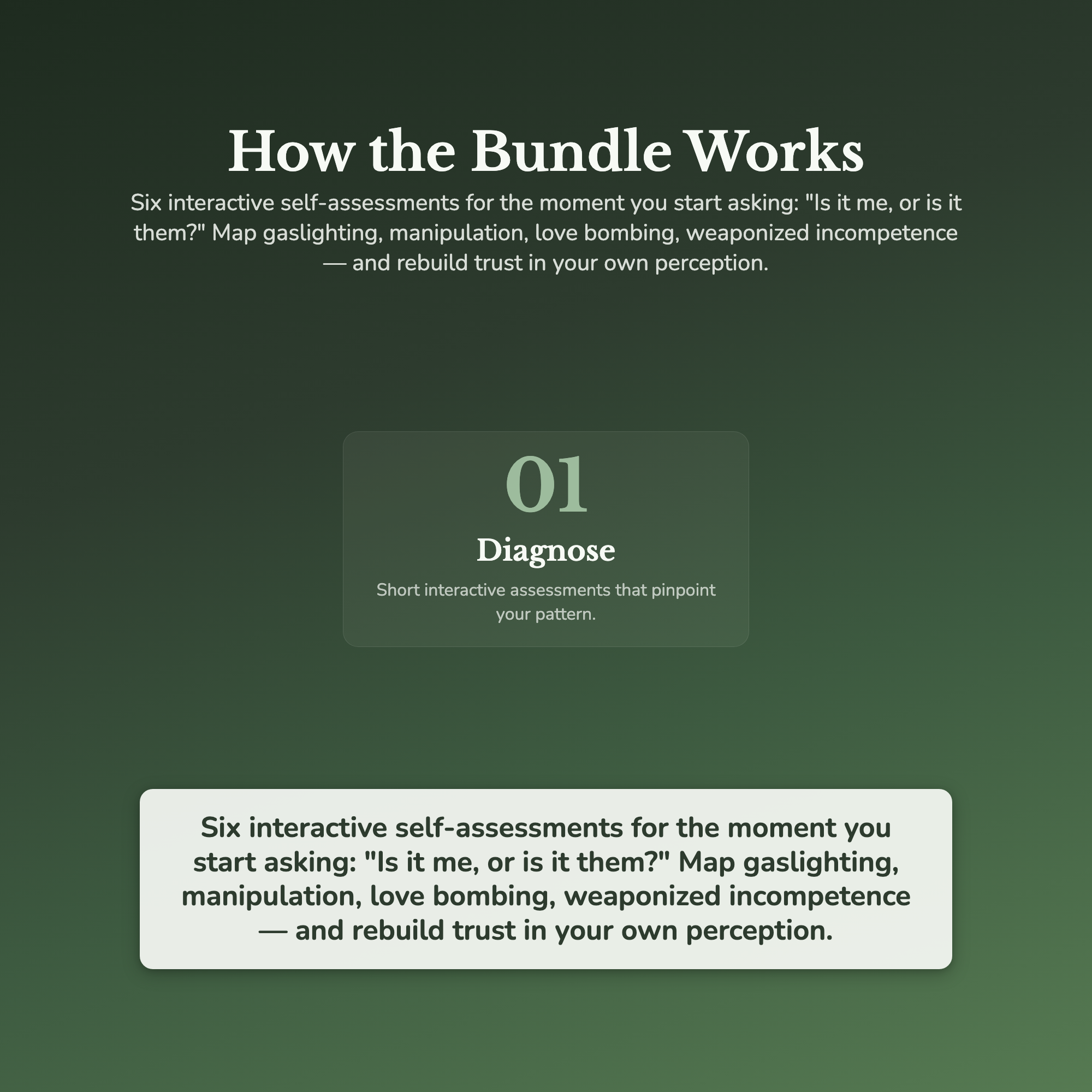 Manipulation Bundle – Am I Being Gaslit Self-Care Tools – Interactive Digital Bundle