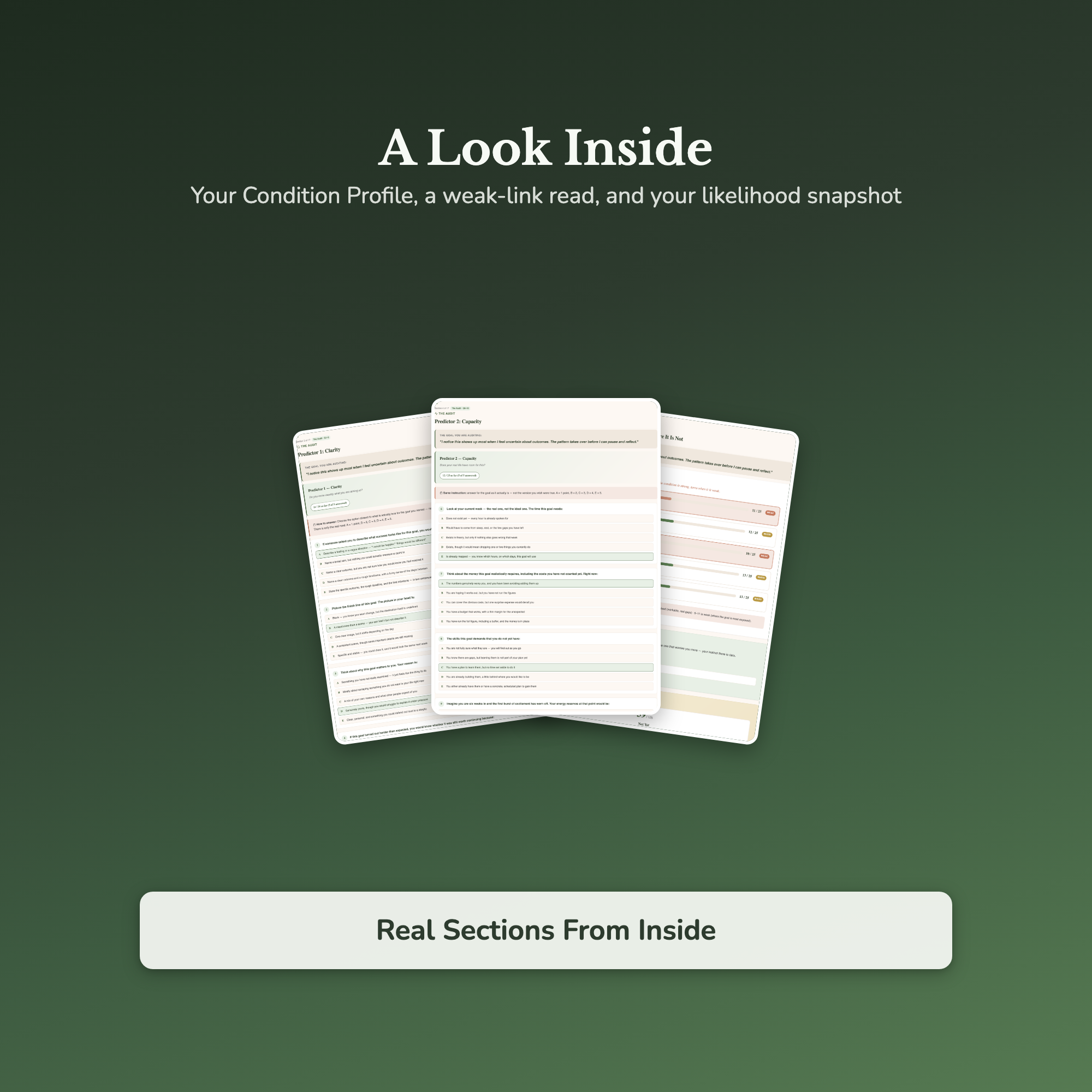 Success Likelihood Quiz & Workbook – Pre-Launch Goal Audit – Interactive Self-Assessment