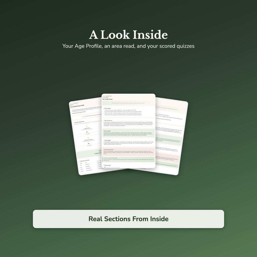 Emotional Age Quiz & Workbook – Why Part of You Reacts Young – Interactive Self-Assessment
