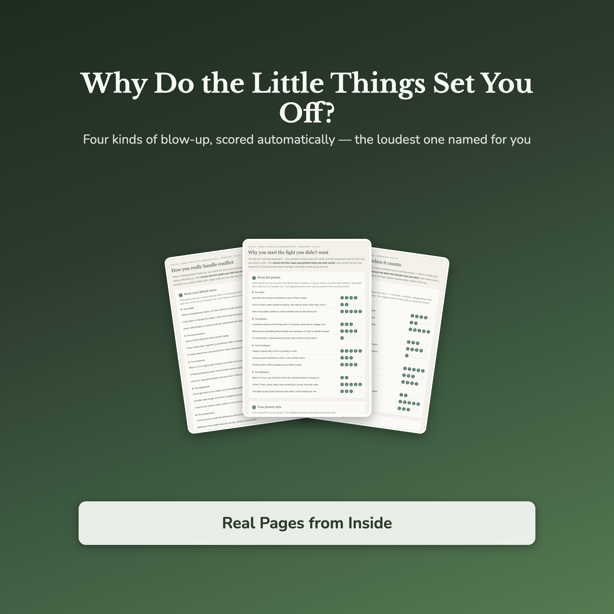 Anger Management Worksheets – Irritability, Reactivity, Triggers, Conflict – Interactive Worksheets Bundle