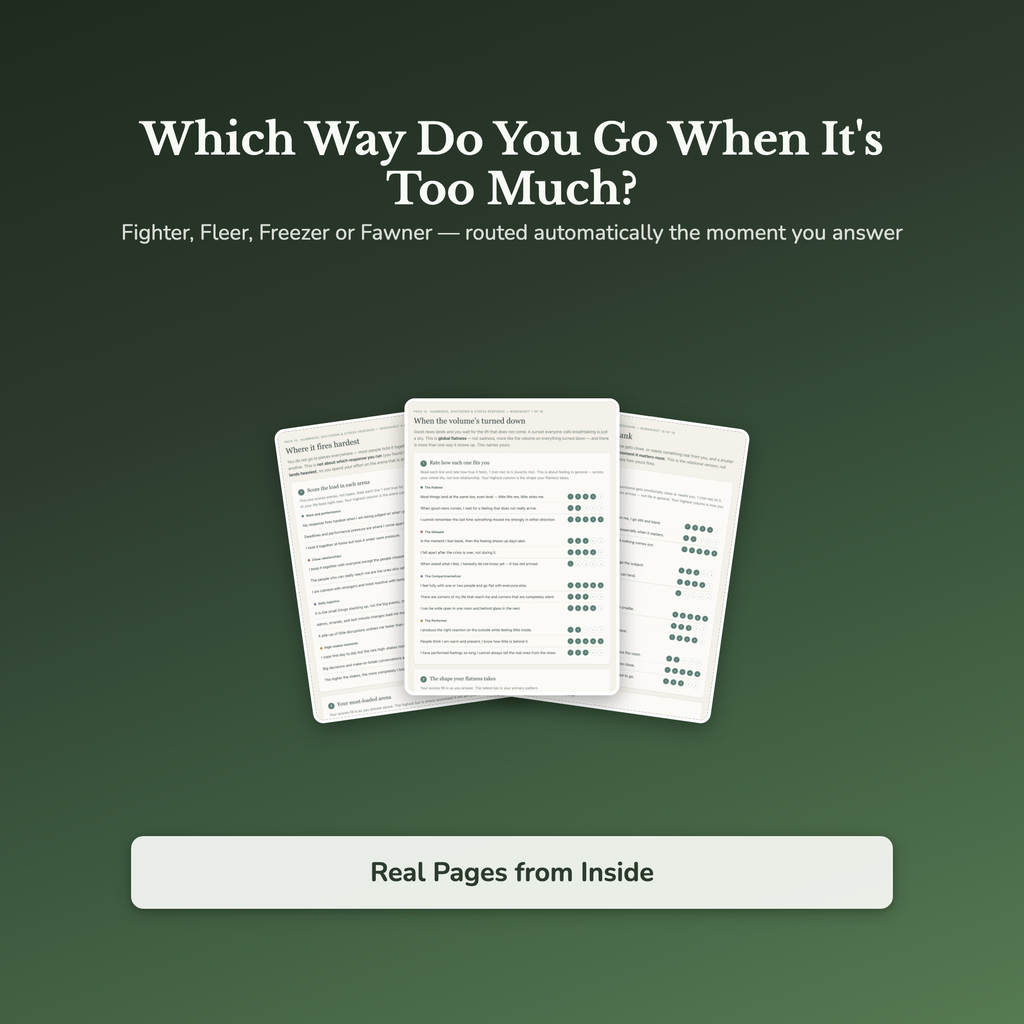 Nervous System Worksheets – Numbness, Shutdown, Freeze Response, Emotional Numbing – Interactive Worksheets Bundle