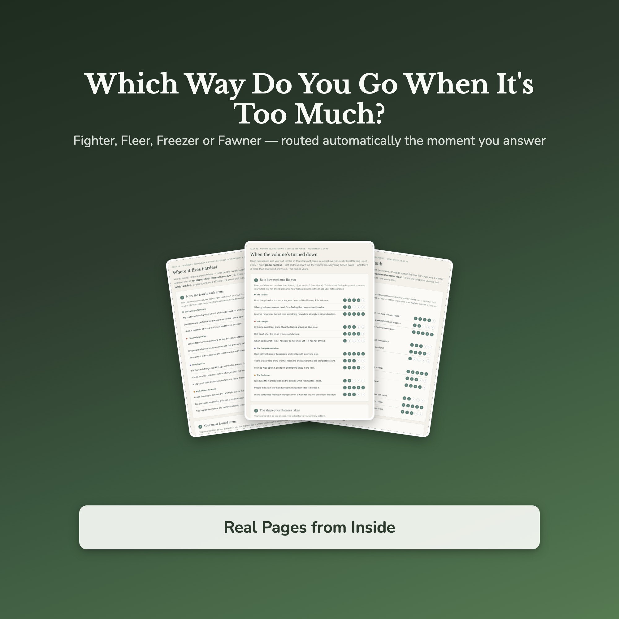 Nervous System Worksheets – Numbness, Shutdown, Freeze Response, Emotional Numbing – Interactive Worksheets Bundle
