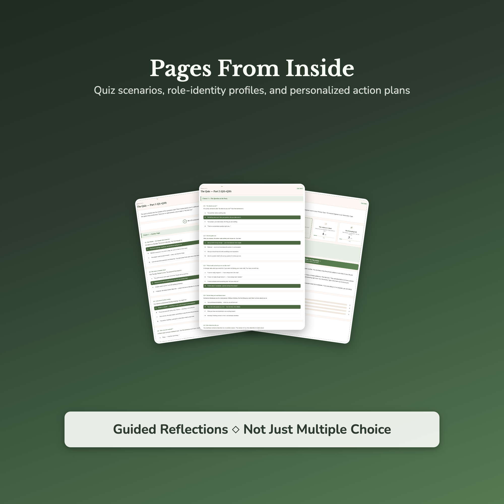Midlife Crisis Quiz — sample result and action plan