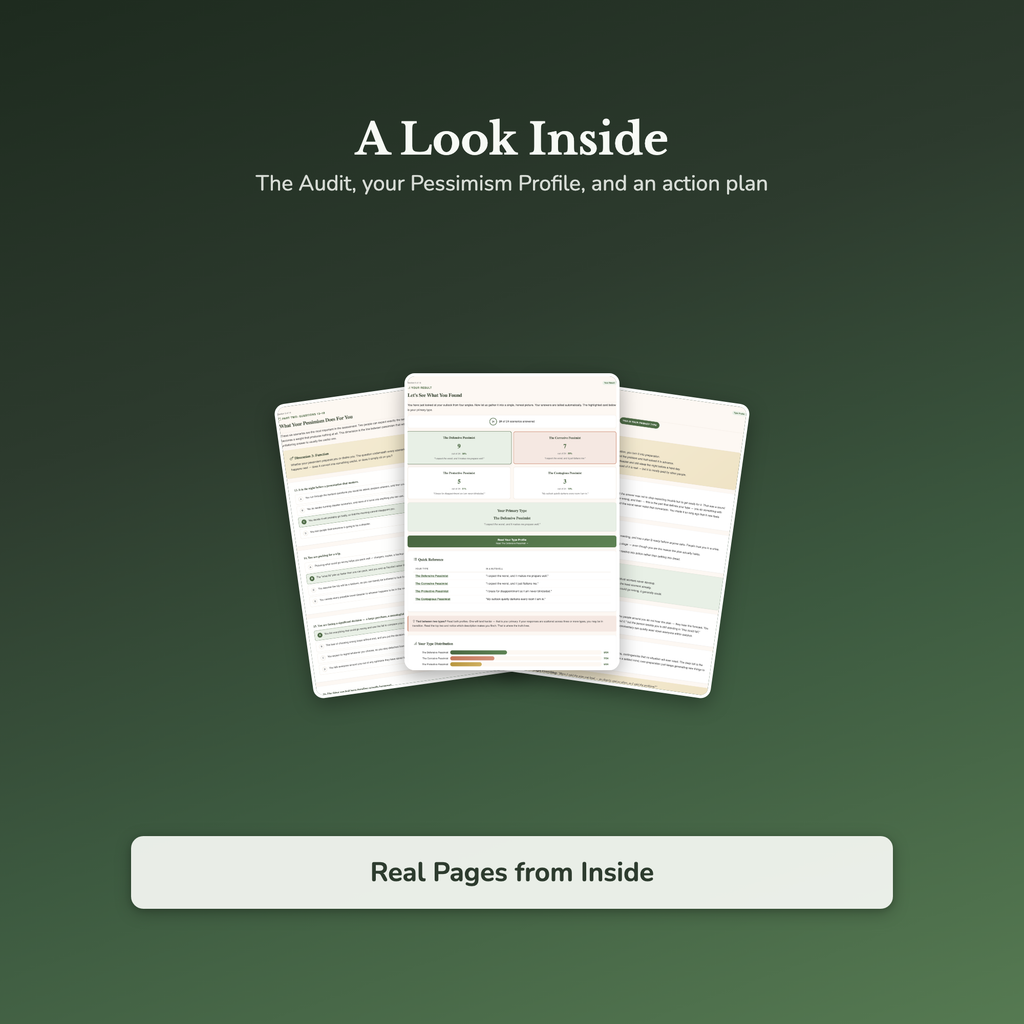 Pessimism Quiz & Workbook – What Kind of Pessimist Are You? – Interactive Self-Assessment