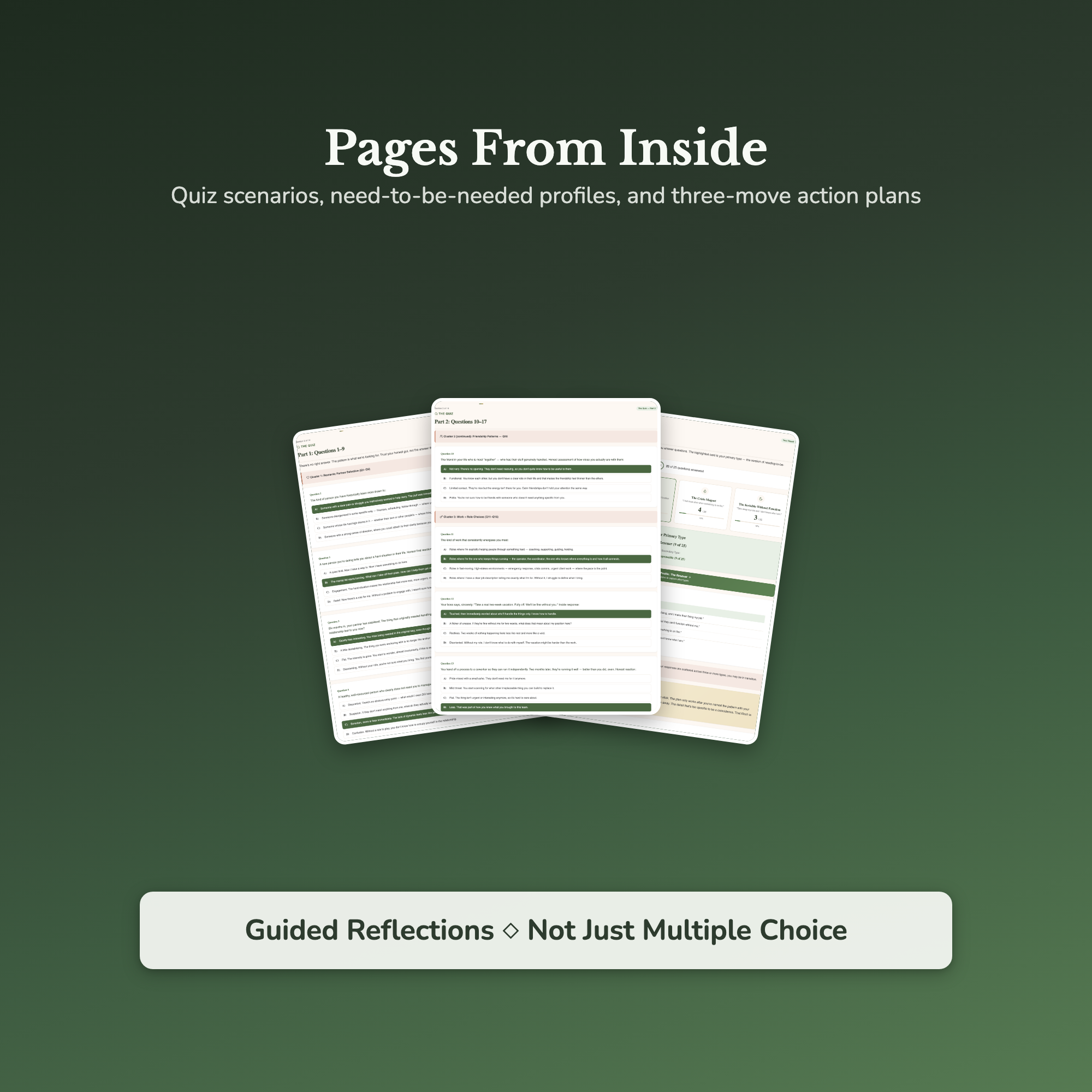 People Pleasing Quiz — sample result and action plan