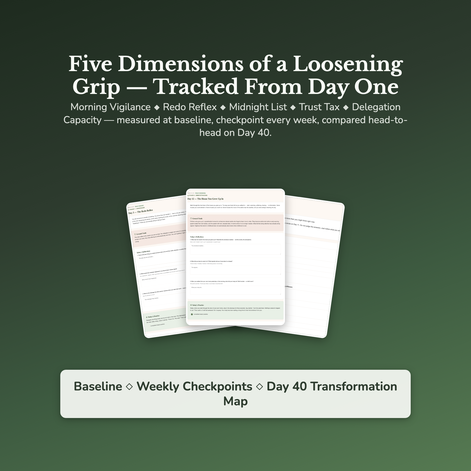 Control Freak Workbook & 40-Day Guide — sample result and action plan