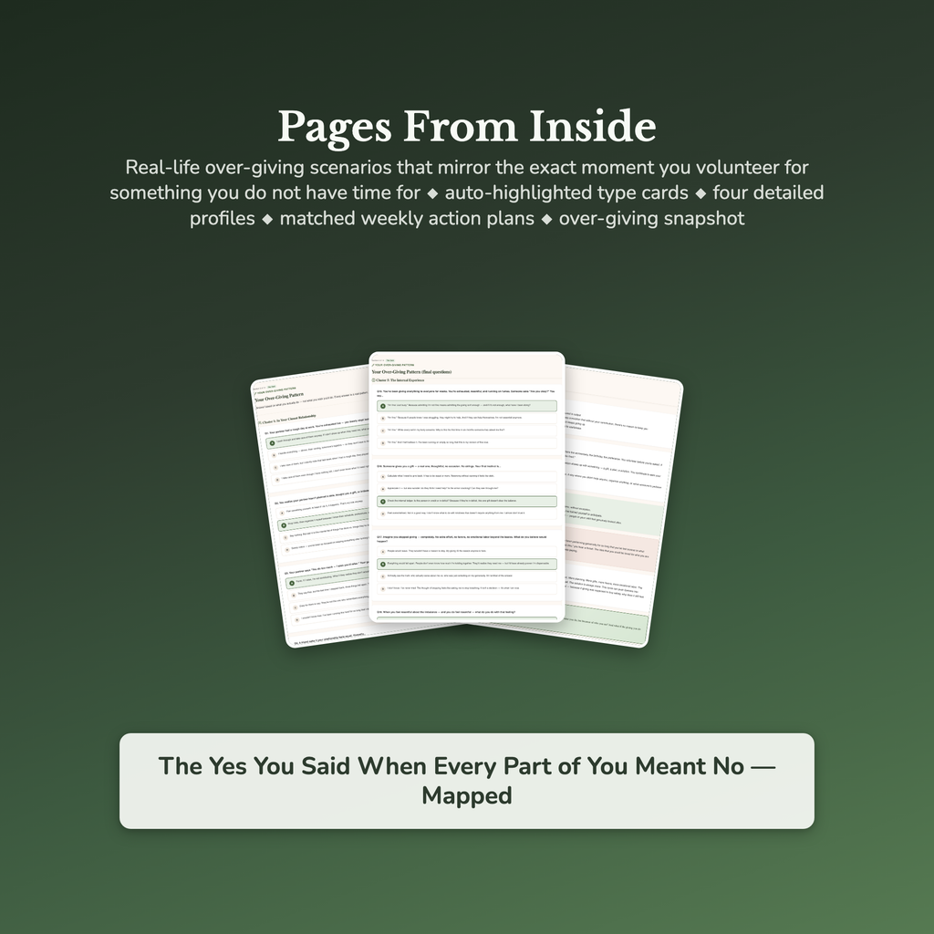 Over-Giving Profile — sample result and action plan