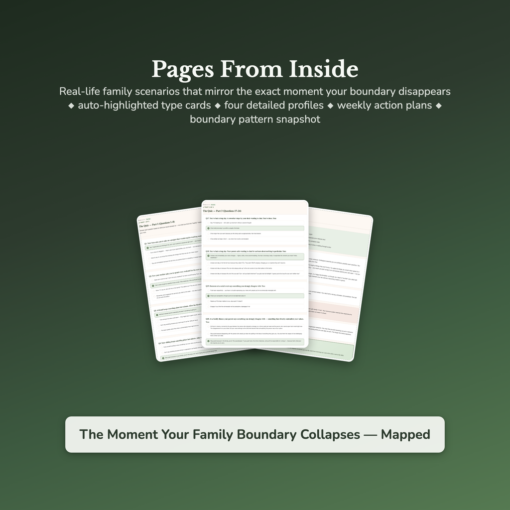 Family Boundary Profile — sample result and action plan