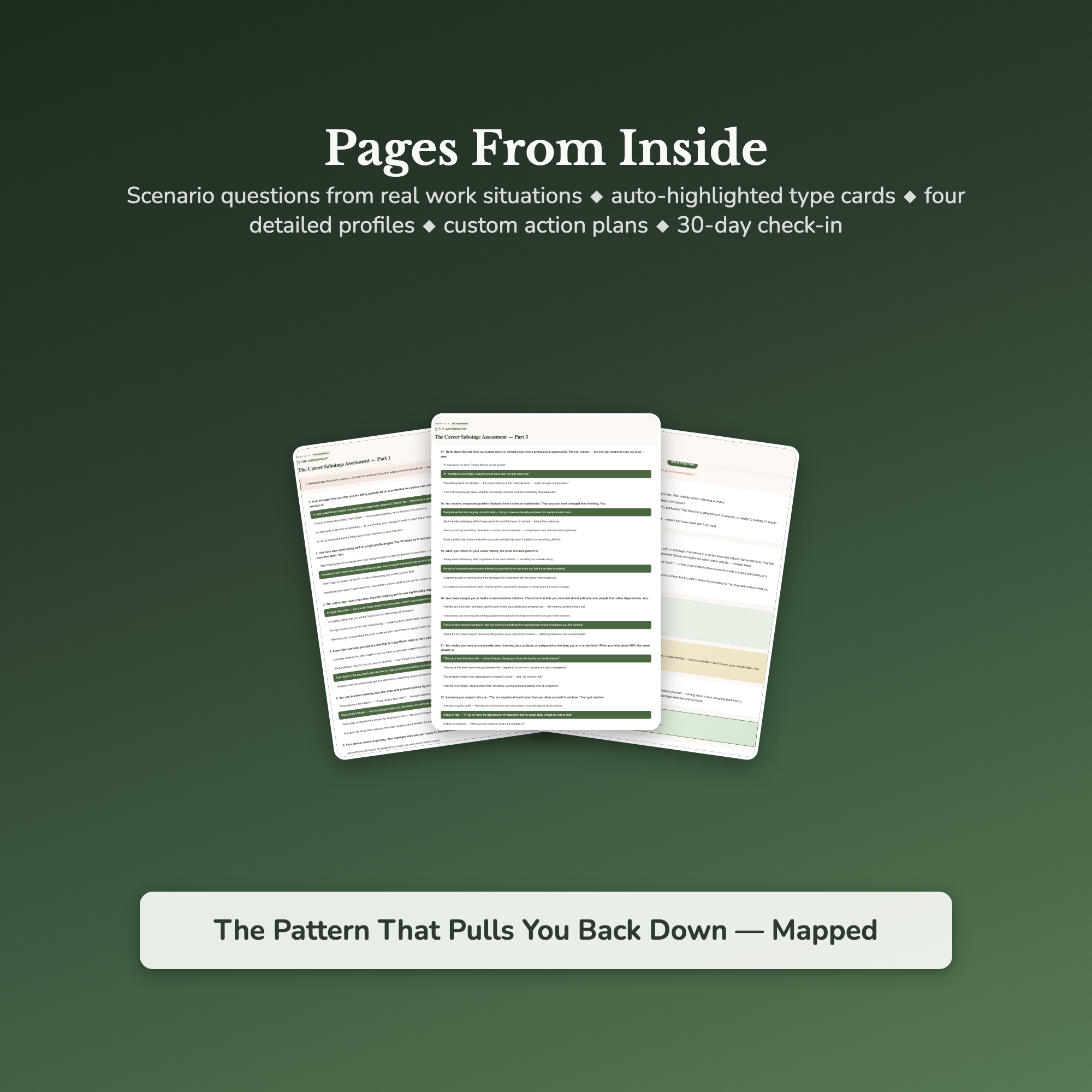 Career Self-Sabotage Profile — sample result and action plan