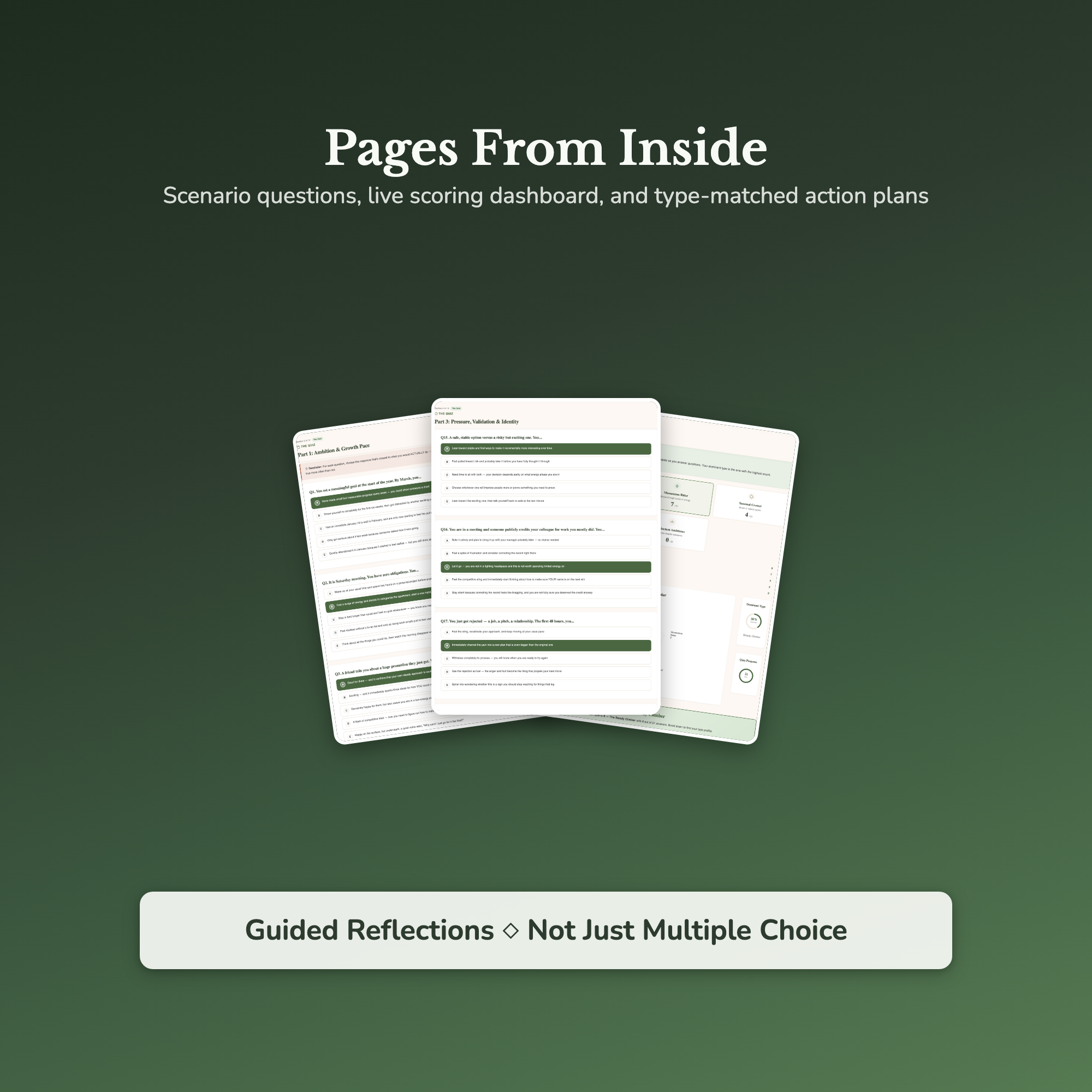 Personal Growth Profile — sample result and action plan