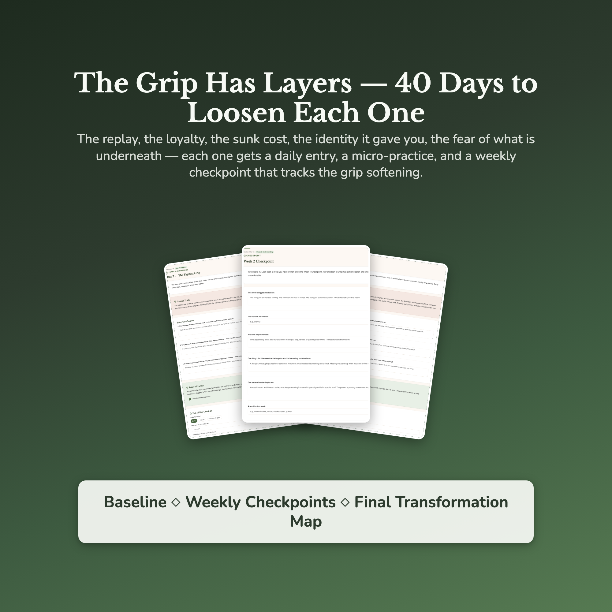 Letting Go Workbook & 40-Day Guide — sample result and action plan